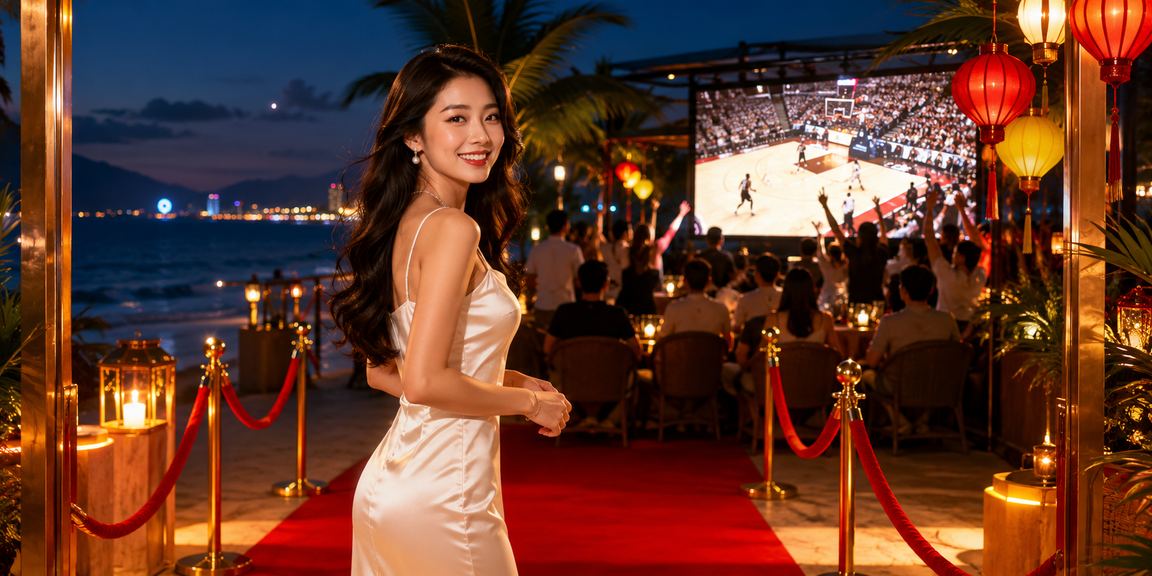 Người hâm mộ theo dõi cá cược bóng rổ tại bãi biển Nha Trang